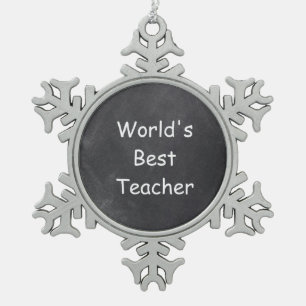 Design-Geschenk für den weltbesten Lehrer Schneeflocken Zinn-Ornament