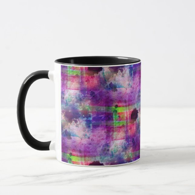 Design grün, lila Textur Wasserfarbe Tasse (Links)
