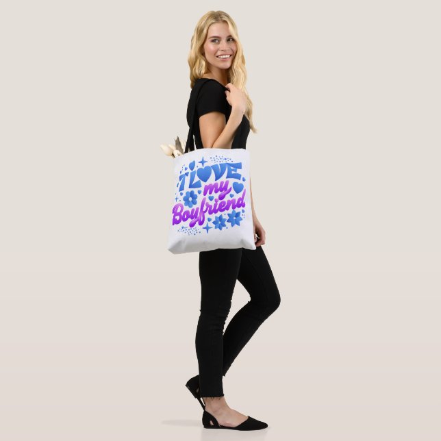 Design - Ich liebe meinen Freund Tasche (Am Model)
