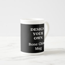 Design Ihre eigene Knochen-China-Tasse - Schwarz Prozellantasse