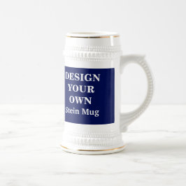 Design Ihre eigene Stein-Tasse - Blau und Weiß Bierglas