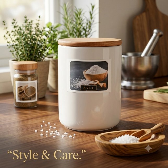 Design Ihres Traums - 3x2-SALT-Containerlabel Lebensmitteletikett (Design Your Dream - 3x2 SALT Container Label)