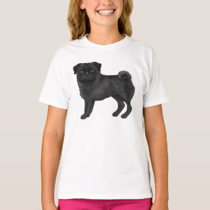 Design-Illustration für Hunde aus schwarzem Mops T-Shirt