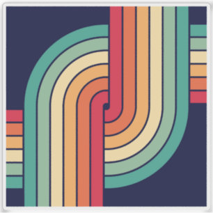 Design im Retro-Stil der 70er Jahre Aufkleber