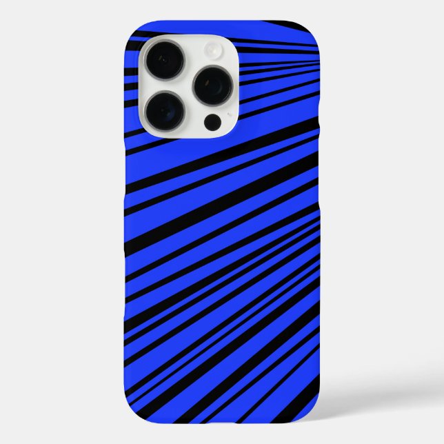 Design in Schwarz und Blau iPhone 16 Pro Hülle (Rückseite)