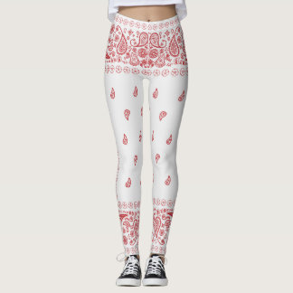 Design in Weiß und Rot  Leggings
