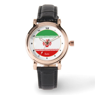 Design iranischer Flagge & Iran trendige Mode Armbanduhr
