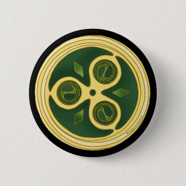 Design keltischer Button und Tasten für grüne Spir (Vorderseite)