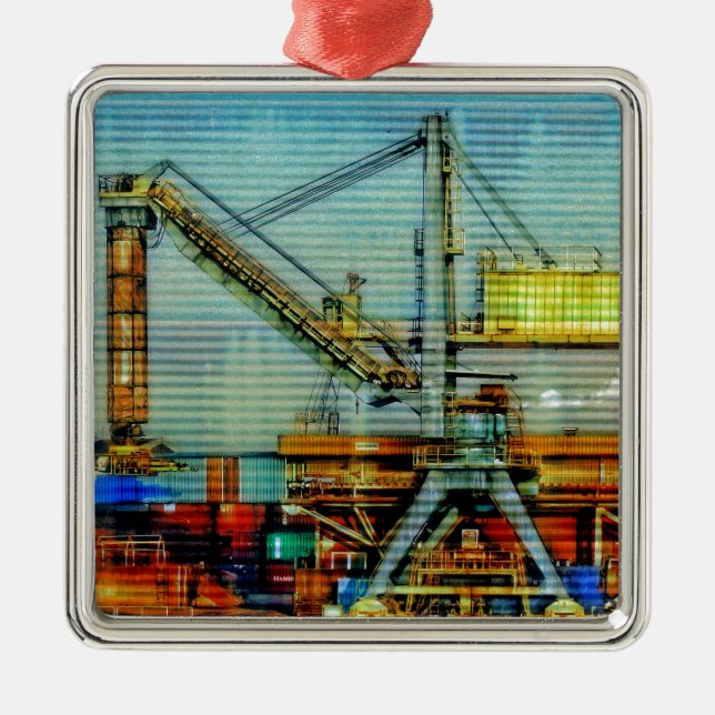 Design Kran Silbernes Ornament (Vorne)