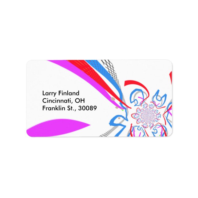 Design-Label mit modernem Stil Adressaufkleber (Vorne)