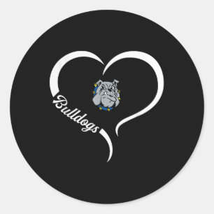 Design-Landkreis-Bulldogs-Logo Halbherz-Slogan Hs Runder Aufkleber