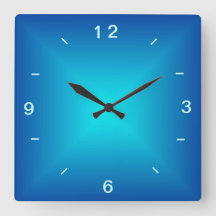 Design lumineux Aqua bleu > Horloge murale ordinai