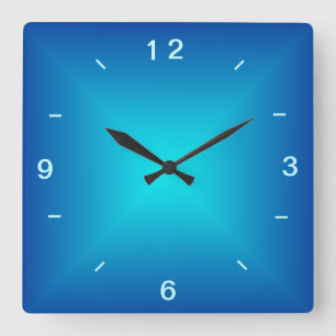 Design lumineux Aqua bleu > Horloge murale ordinai