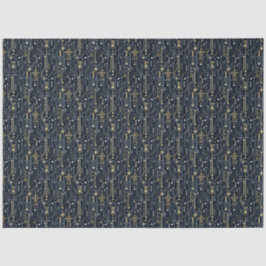 Design Luxus Geometric Blau und Gold Art Decoupage Seidenpapier