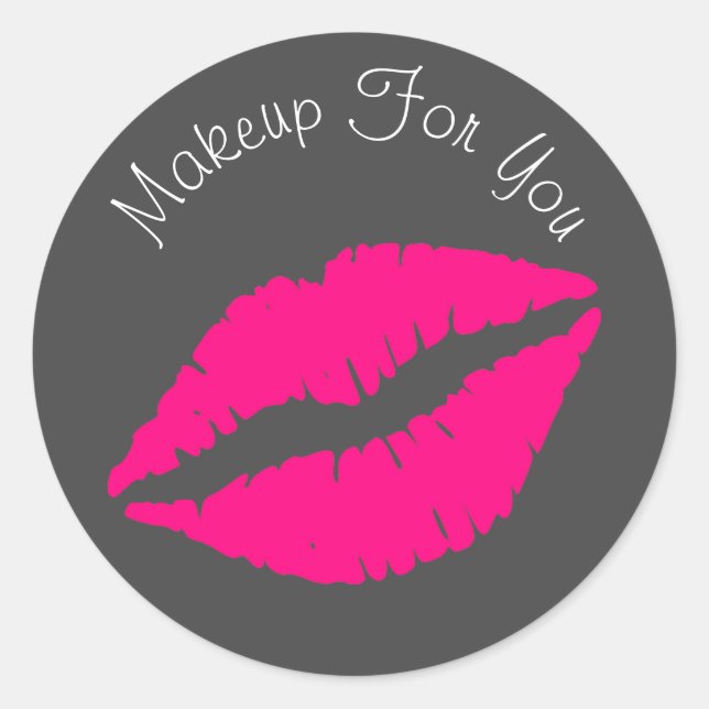 Design-Make-up für Lipstick Runder Aufkleber (Vorderseite)