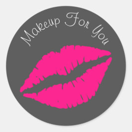 Design-Make-up für Lipstick Runder Aufkleber