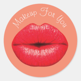 Design-Make-up für Lipstick Runder Aufkleber