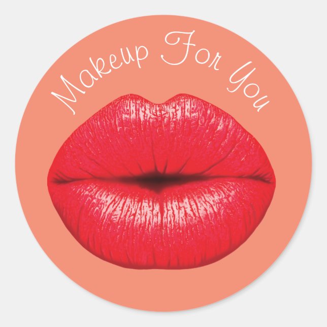 Design-Make-up für Lipstick Runder Aufkleber (Vorderseite)