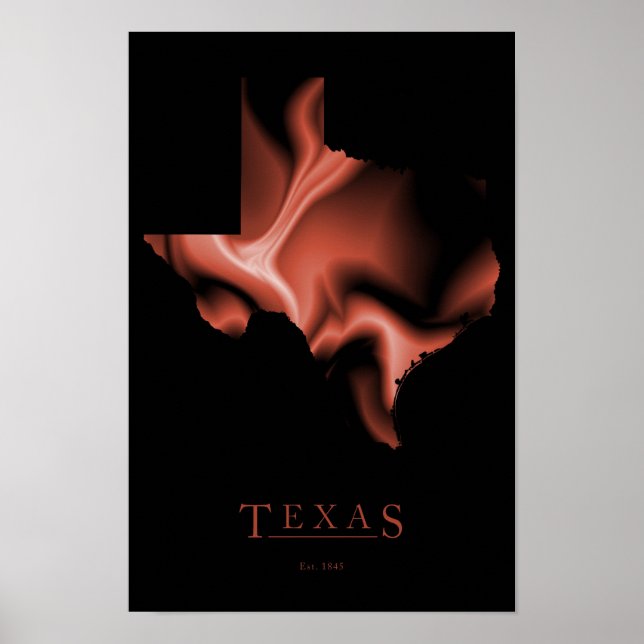 Design Map Poster von Texas (Vorne)