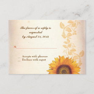design mariage rsvp avec tournesol
