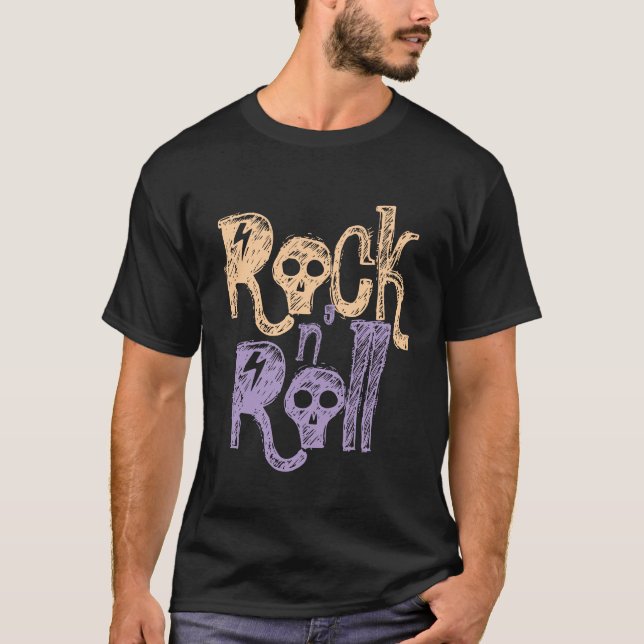 Design-Mens für Gothic Rock & Roll Black T - Shirt (Vorderseite)