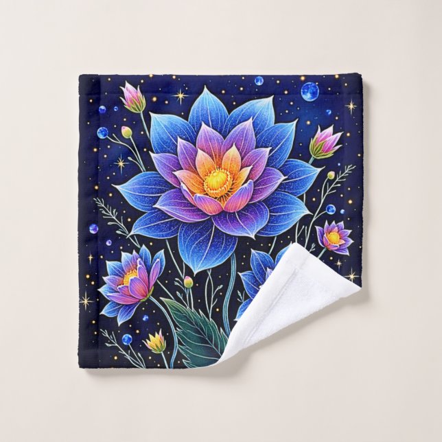 Design merveilleux de rêves floraux cosmiques (Gant de toilette)