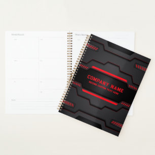 Design métallique noir et rouge