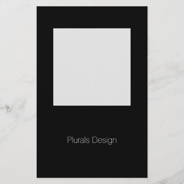 Design minimal Cadre noir et blanc Papier à lettre (Devant)