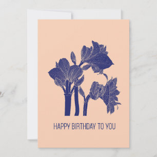 Design mit Amaryllis Blume verbinden Kunst. Feiertagskarte