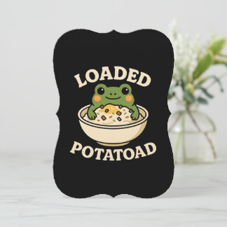 Design mit beladener Kartoffelkröte und lustigem F Einladung