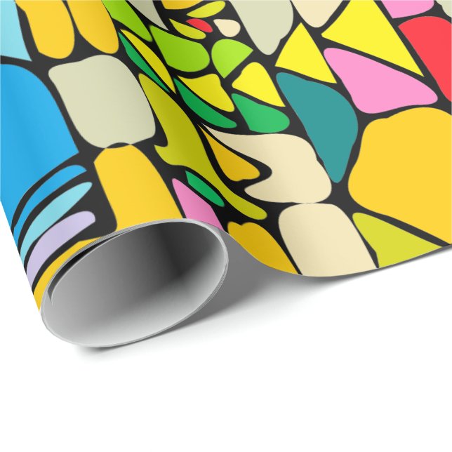 Design mit Farbblöcken Geschenkpapier (Rolleneckpunkt)