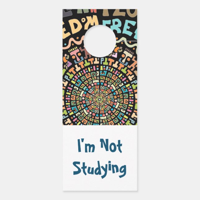 Design mit farbigen Buchstaben Türanhänger (Rückseite)