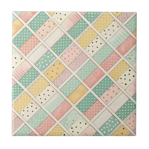 Design mit geometrischen Formen und Punkten und Li Fliese