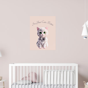 Design mit niedlichem grauem Kätzchen Poster