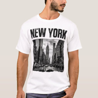 Design mit Schwarz-Weiß-Bild von New York T-Shirt