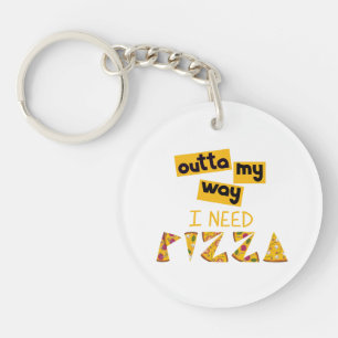 Design mit Text über meine Art, wie ich Pizza brau Schlüsselanhänger
