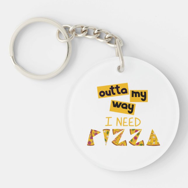 Design mit Text über meine Art, wie ich Pizza brau Schlüsselanhänger (Vorderseite)