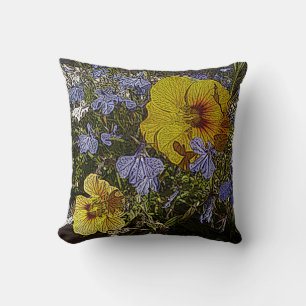 Design mit vielen gelben und weißen Blume Kissen