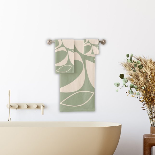 Design moderne Design Vert Sage Crème Motif Abstra (Créateur téléchargé)