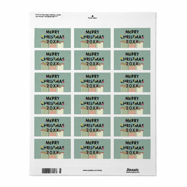 Design moderne Joyeux Noël Cadeaux Boxes Étiquette (Feuille entière)