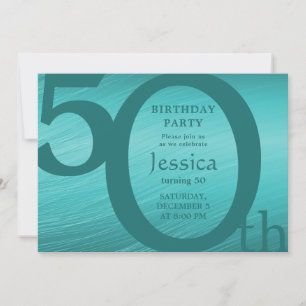 Design moderne or et Turquoise invitation d'annive