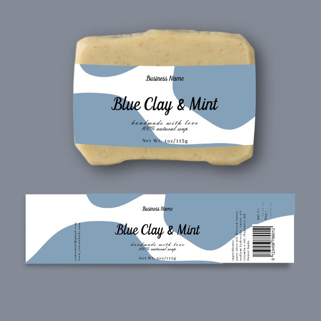 Design moderne Pastel Blue Soap Étiquette (Créateur téléchargé)