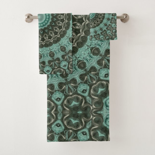 Design Motif Mandala vert antique (En situation)