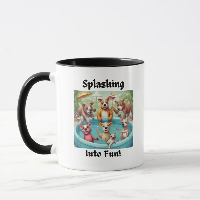 Design-Mug für Wild Animal Pool Party Tasse (Links)
