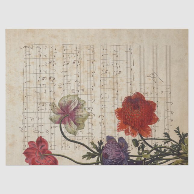 Design Musik und Rose 7 Seidenpapier (Vorderseite)