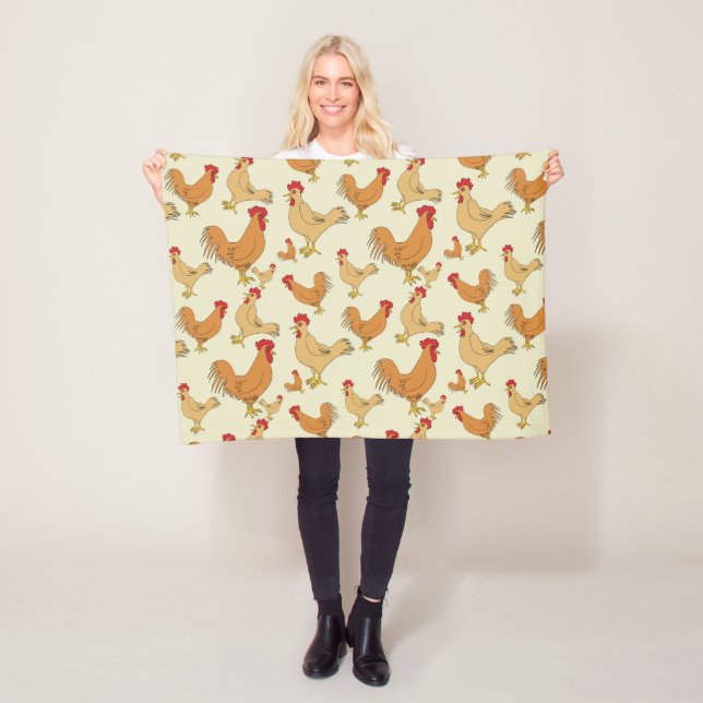 Design-Muster für braunes Hühnchen Fleecedecke (Beispiel)