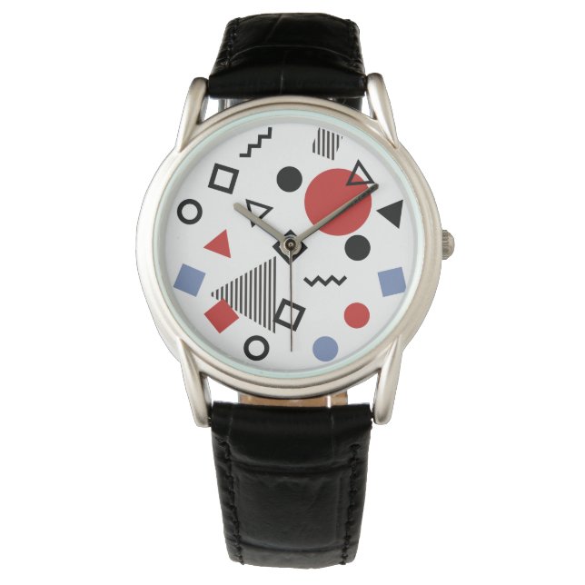 Design-Muster für Retro-Memphis Armbanduhr (Vorderseite)