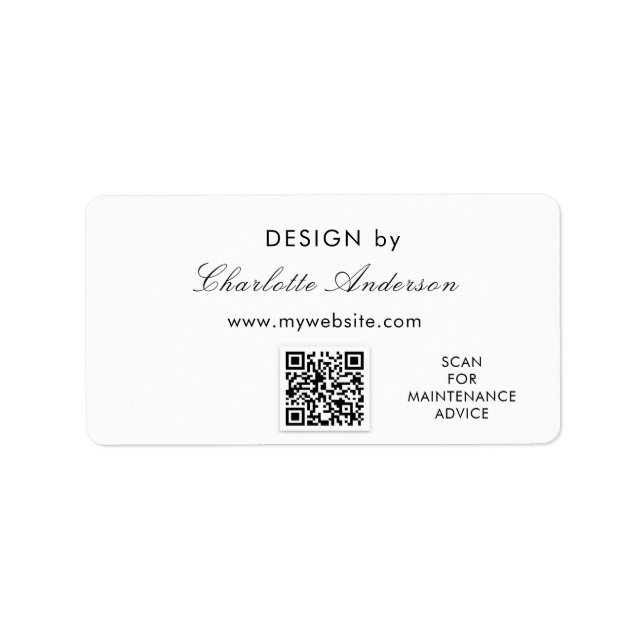 Design nach dem Namen des weißen Unternehmers Adressaufkleber (Vorne)