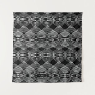 Design nahtlos monochrome Linien strukturierte Mus Wandteppich