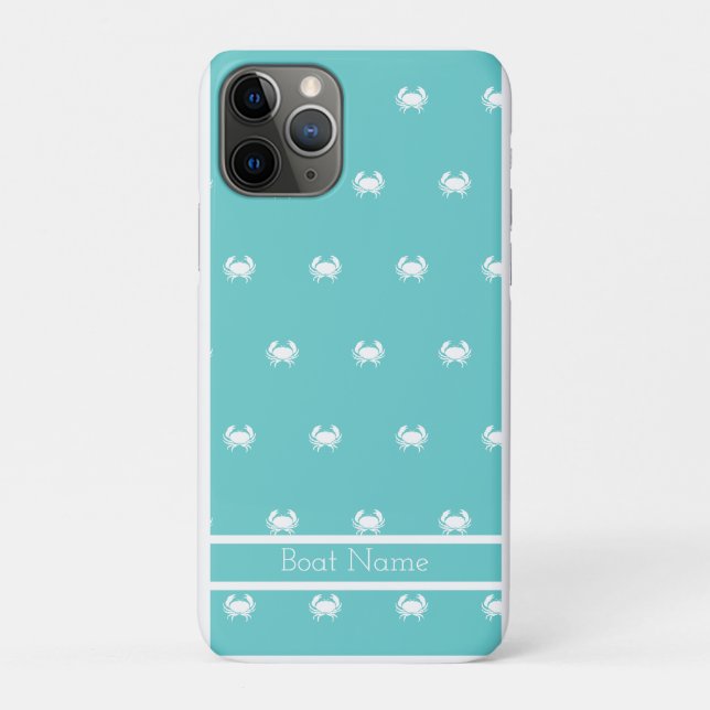 Design nautique avec crabe blanc sur Coque bleu Tu (Dos)